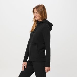 Figs Black Zip-Up Hoodie Jacket